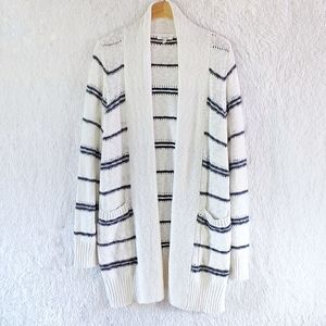 Maurices White and Black Striped Cardigan